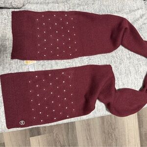 Burgundy Michael Kors Knit Scarf with Stud Accents